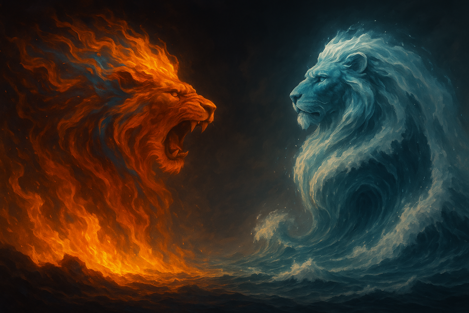 The serenity of strength against the fury of defeat