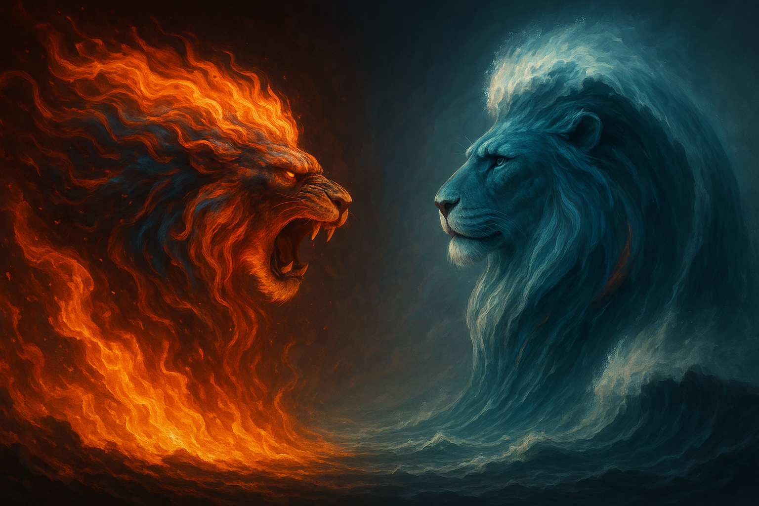 The serenity of strength against the fury of defeat